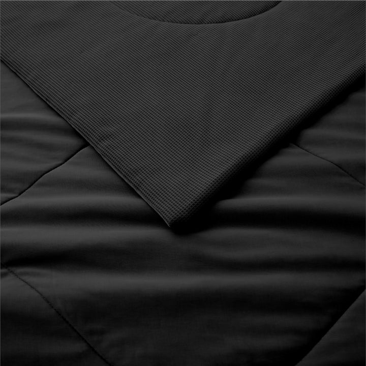 Oversize Blanket, 90" x 90" Queen Size Soft Washable Double Sided Blankets for Hot Sleepers, Black Image 3