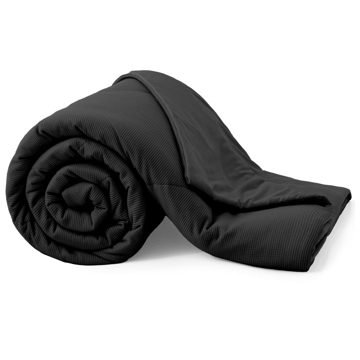 Oversize Blanket, 90" x 90" Queen Size Soft Washable Double Sided Blankets for Hot Sleepers, Black Image 5