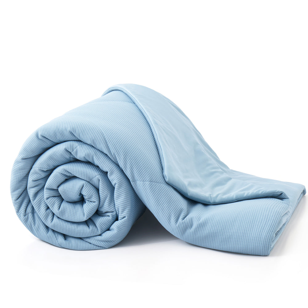Reversible Blanket King Lightweight Blankets for Hot Sleepers, Blue, 108" x 90" Image 2