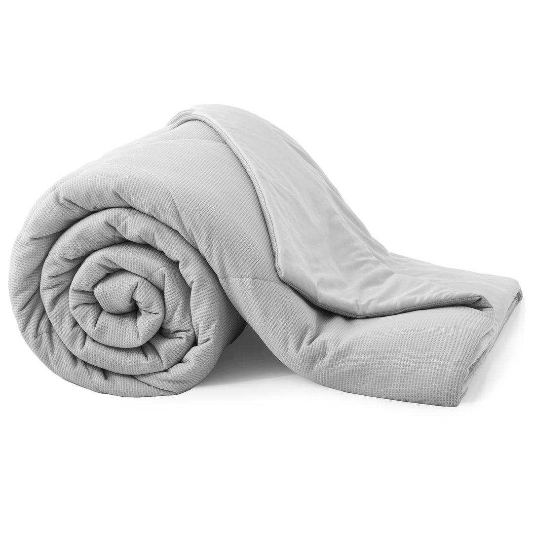 Reversible Blanket Queen Size Breathable Cooling Blanket for Summer, Light Gray, 90" x 90" Image 7