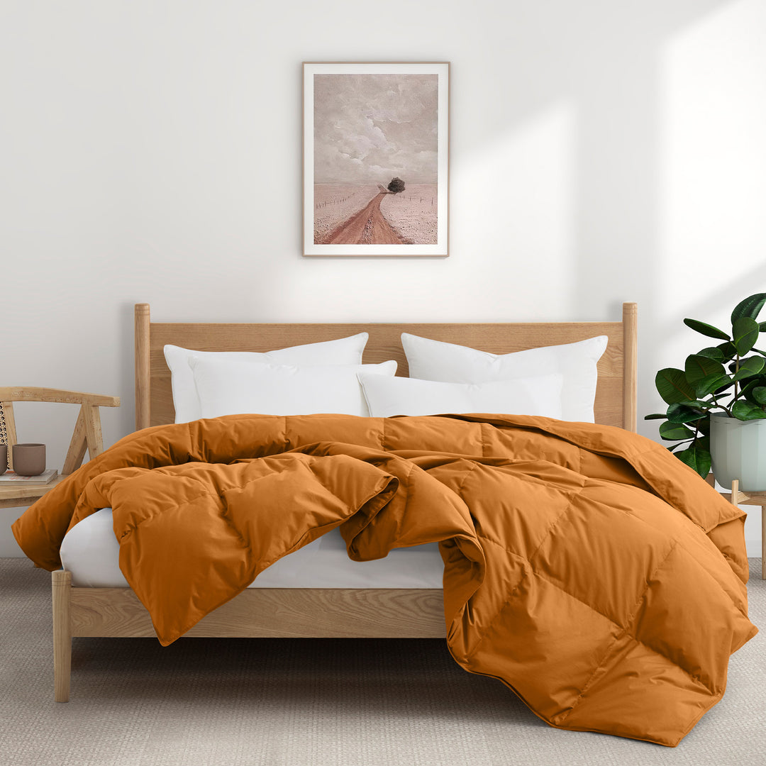 All Season Organic Cotton Comforter Filled with Goose Down and Feather Fiber King Size Image 3