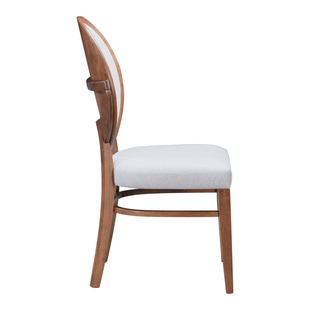 Regents Dining Chair (Set of 2) Walnut and Light Gray Image 2