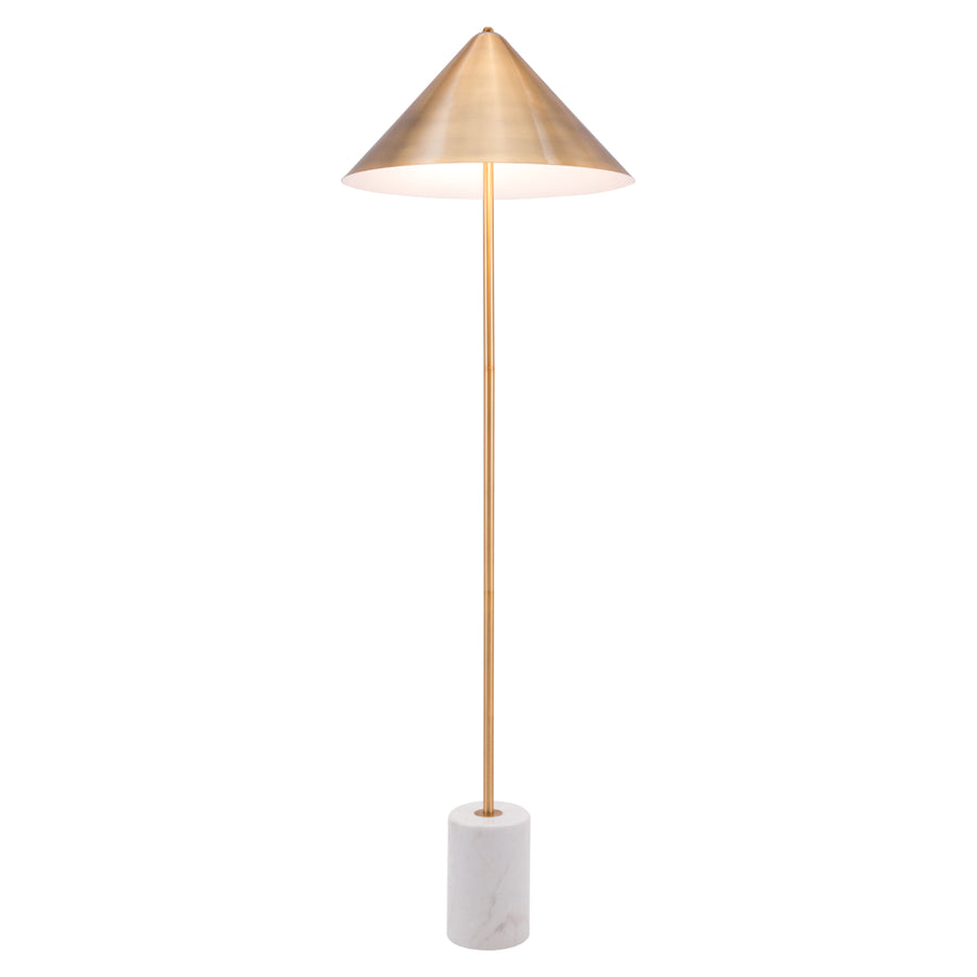 Bianca Floor Lamp Brass and White Image 1