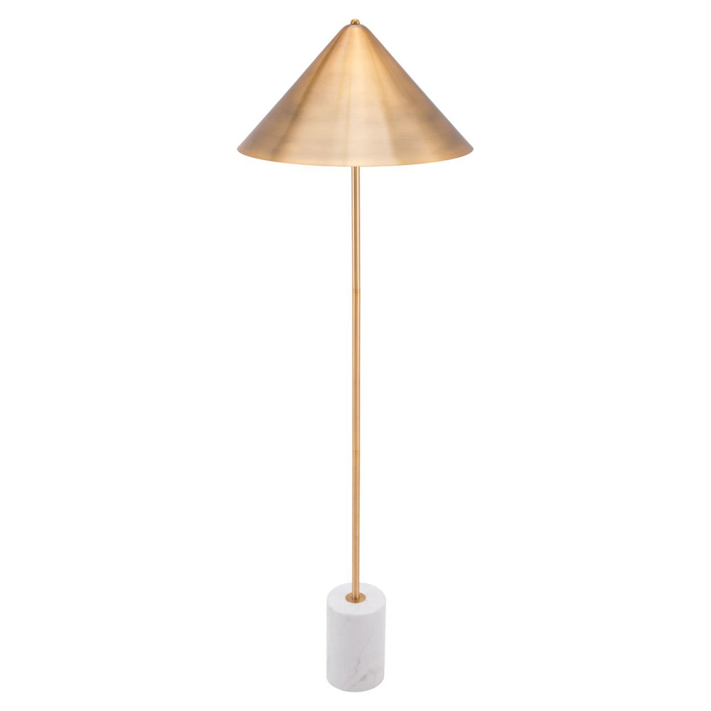 Bianca Floor Lamp Brass and White Image 2