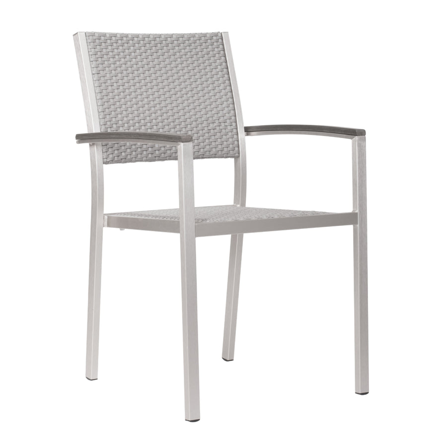 Metropolitan Dining Arm Chair (Set of 2) Gray and Silver Image 1