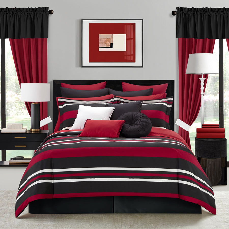 Heriberto 30 Piece Comforter Set Striped Tone On Tone Design Bed in a Bag Bedding Image 1