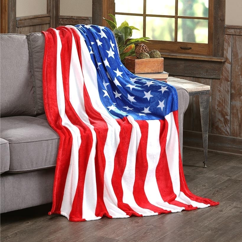 American Flag Ultra Lush Oversized Throw Blanket Image 1