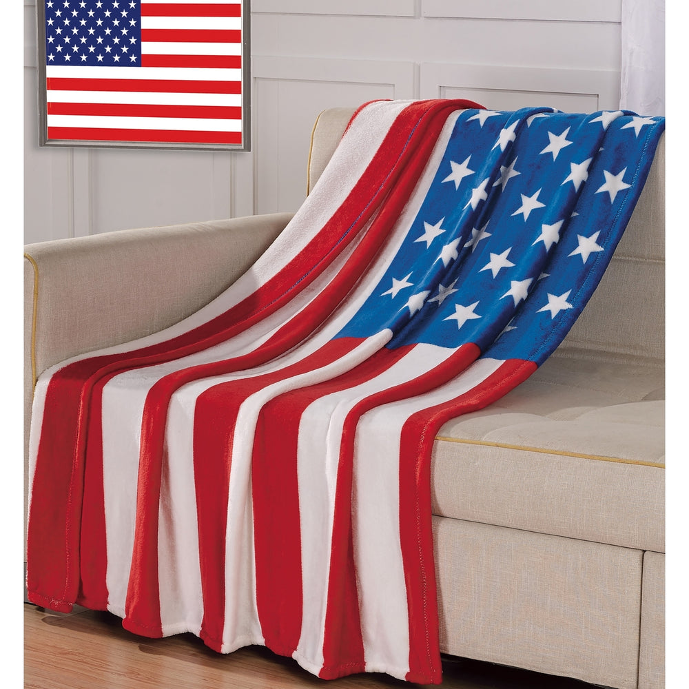 American Flag Ultra Lush Oversized Throw Blanket Image 2
