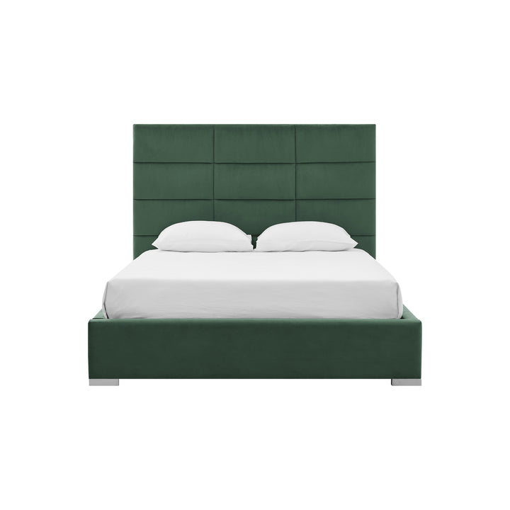 Iconic Home Durazzo Storage Platform Bed Frame With Headboard Velvet Upholstered Box Quilted, Modern Contemporary Image 2