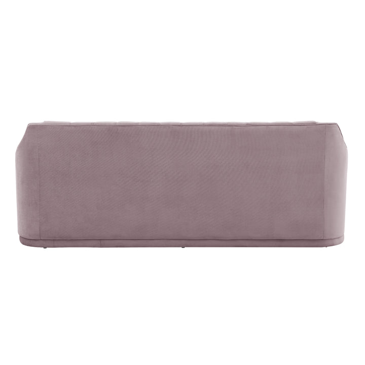 Iconic Home Rosa Sofa Velvet Upholstered Single Cushion Seat Vertical Channel Quilted Back Platform Base Design Image 4