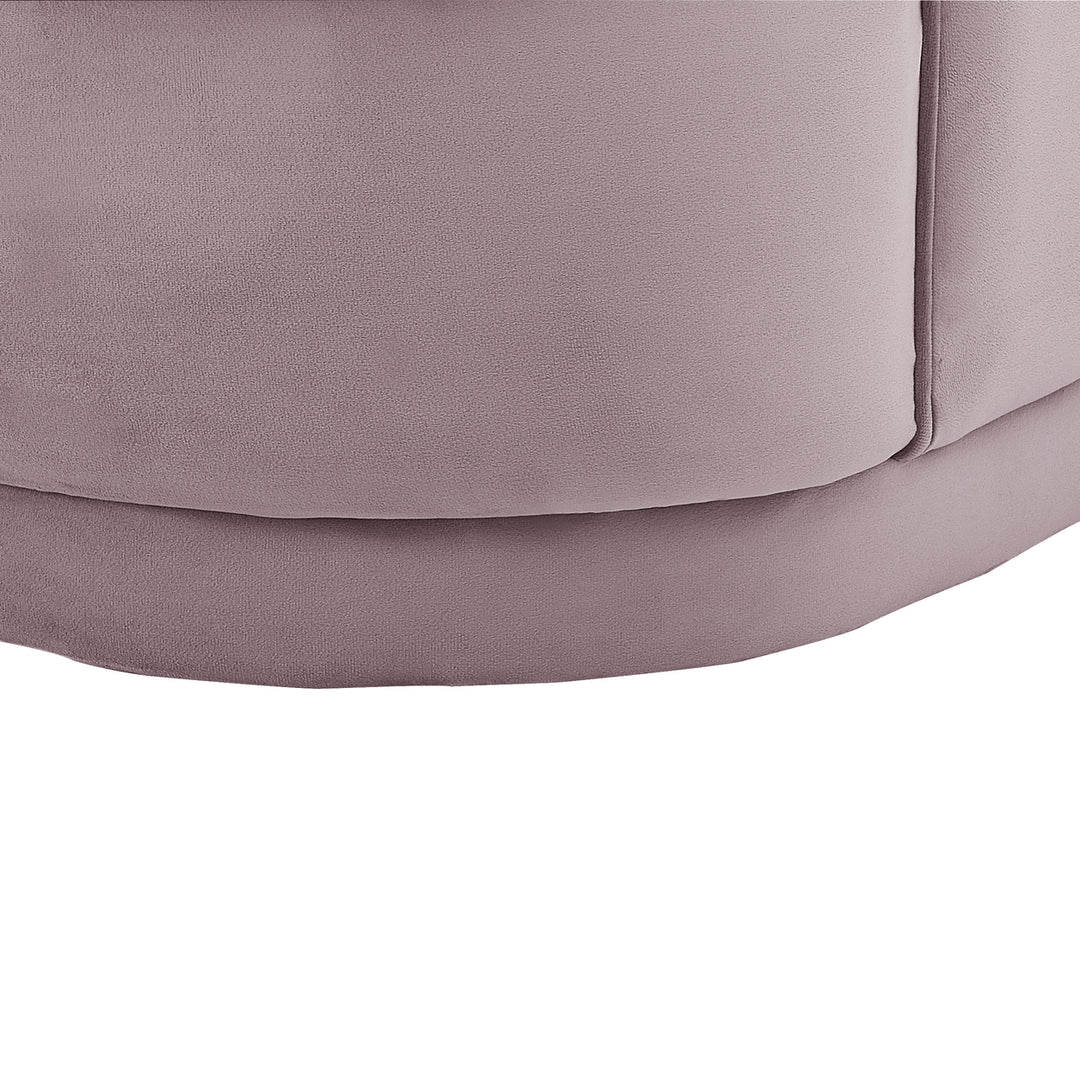 Iconic Home Rosa Sofa Velvet Upholstered Single Cushion Seat Vertical Channel Quilted Back Platform Base Design Image 5