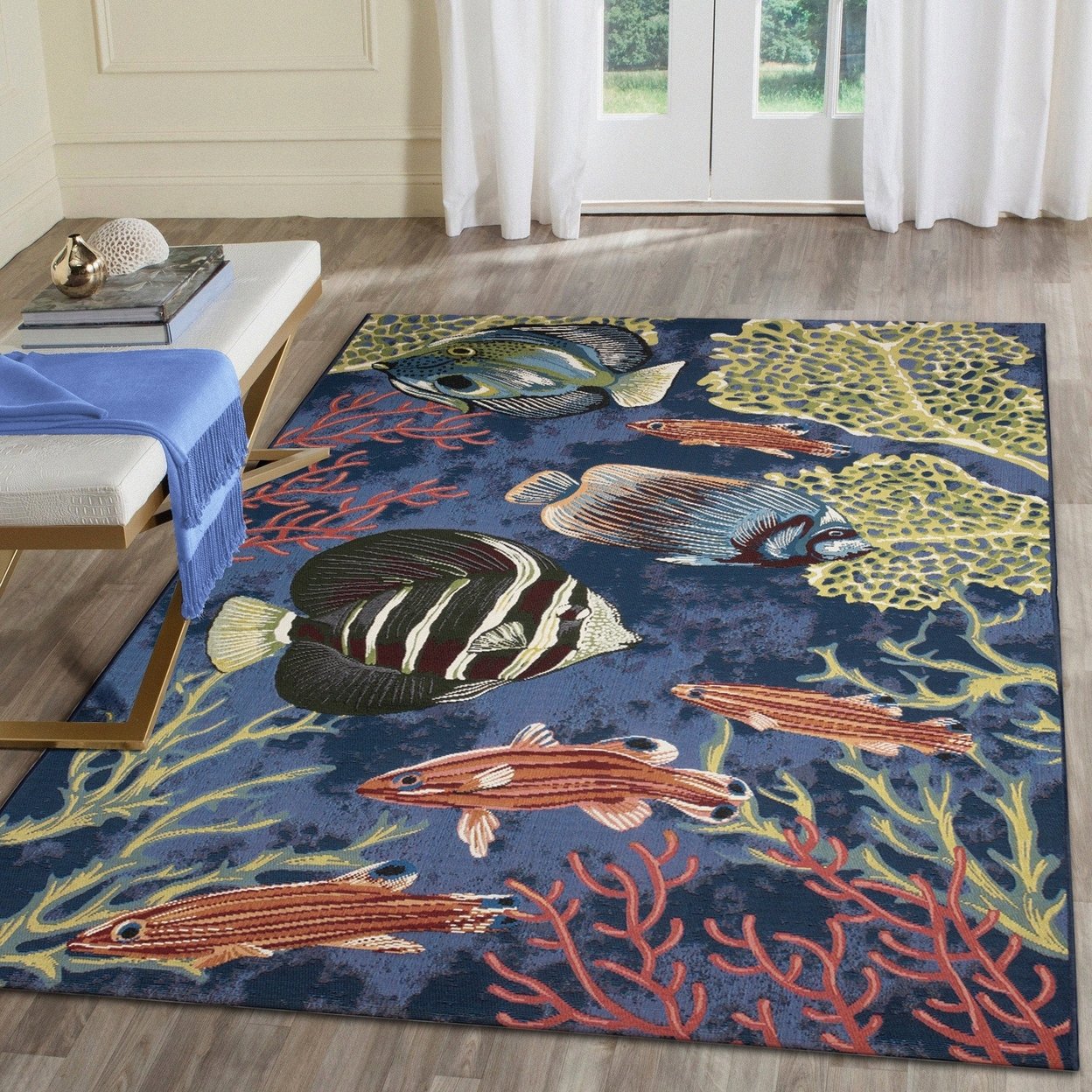 Vintage Fishing Lure Style Modern Casual Area Rugs for Living Room Bedroom  Carpet Thick Soft Large Flannel Mats Easy to Clean Stain 60 X 39 Inch