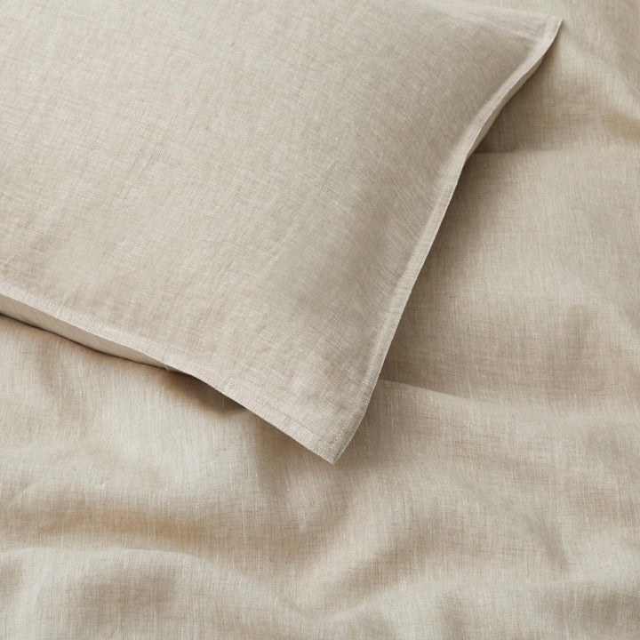 Luxurious Premium Flax Linen Duvet Cover Set, Natural Cooling and Moisture-Wicking, Beige, Twin Image 5