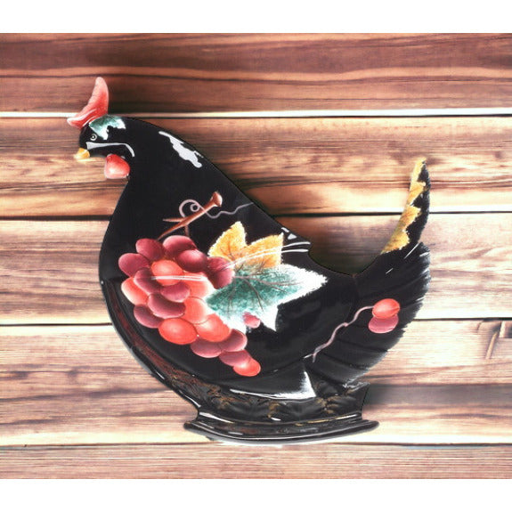 Ceramic Black Chicken Plate, Home Dcor, , , Kitchen Dcor, Farmhouse Dcor, , Image 2