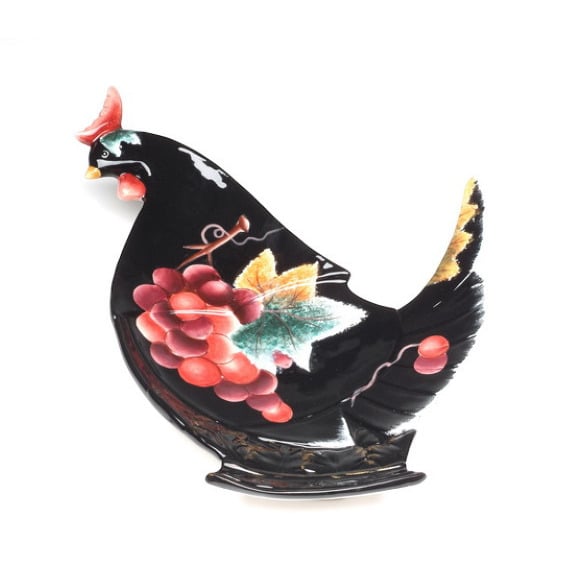 Ceramic Black Chicken Plate, Home Dcor, , , Kitchen Dcor, Farmhouse Dcor, , Image 3
