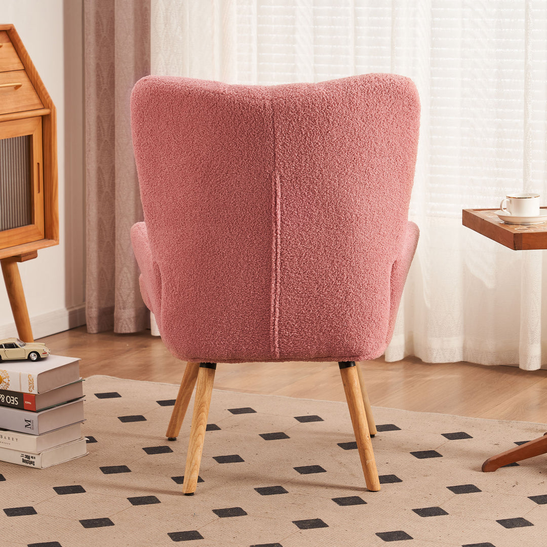Plush Teddy Velvet Chair with High Back and Soft Padded Cozy Armchair for Living Room Bedroom Studyroom Image 6
