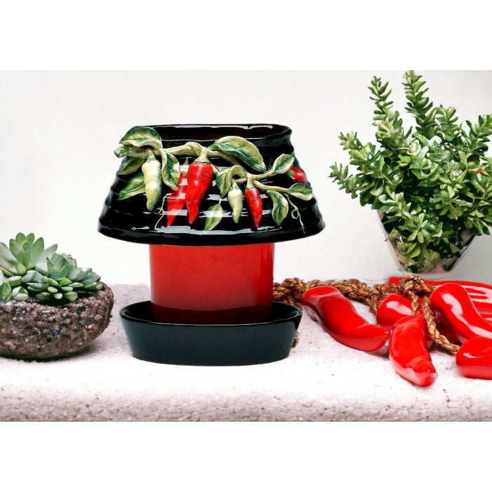 Ceramic Medium Chili Pepper Candle Holder Shade and Base, Home Dcor, , , Kitchen Dcor, Farmhouse Dcor Image 1