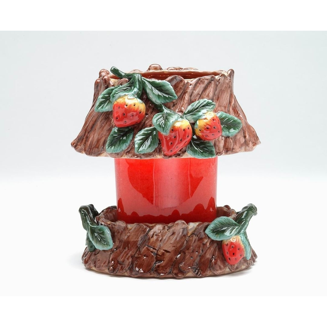 Ceramic Medium Strawberry Candle Holder Shade and Base, Home Dcor, , , Kitchen Dcor, Farmhouse Dcor Image 3