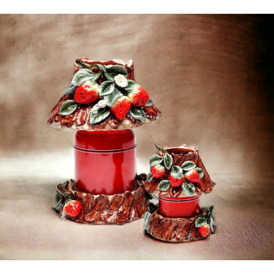Ceramic Small Strawberry Candle Holder Shade and Base, Home Dcor, , , Kitchen Dcor, Farmhouse Dcor Image 2