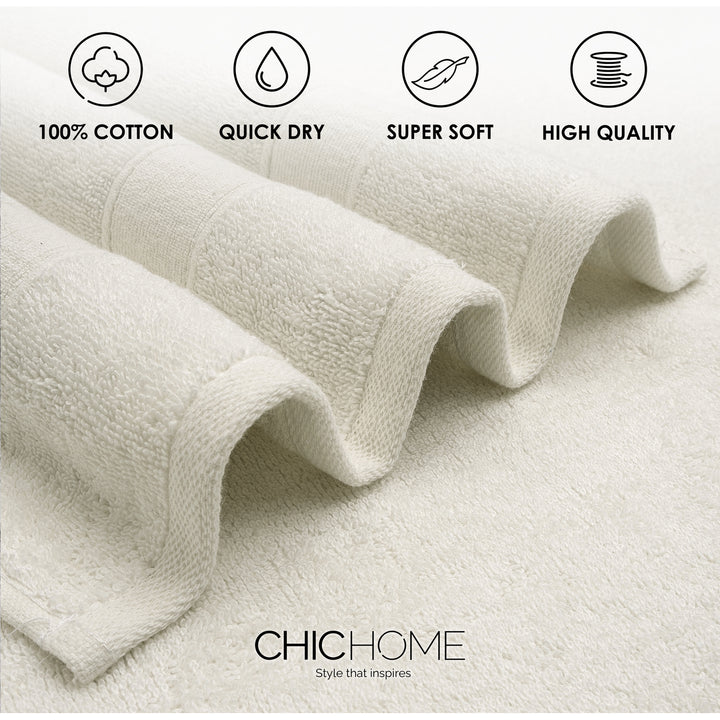 Chic Home Luxurious 2-Piece 100% Pure Turkish Cotton Bath Sheet Towels 30"x68" Woven Dobby Border Design Image 3