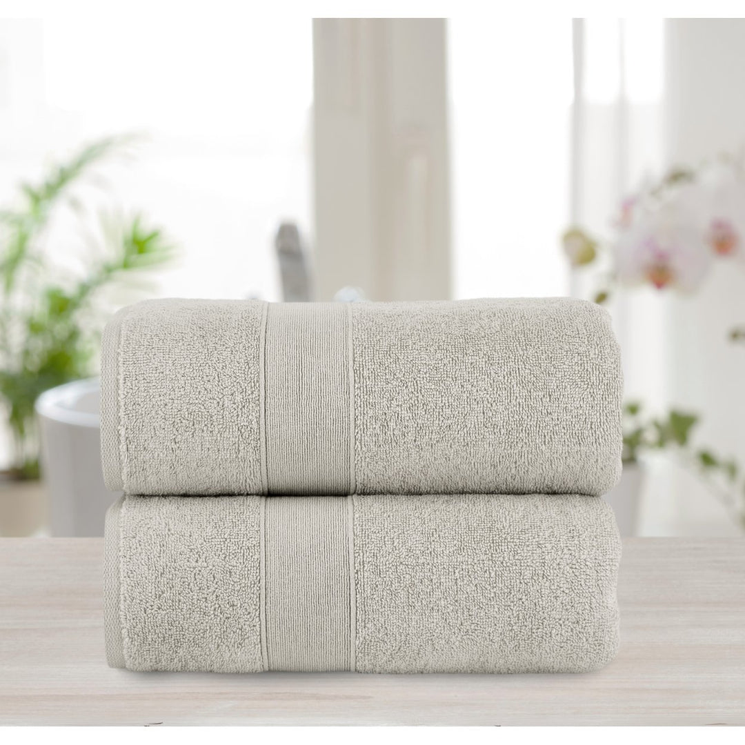 Chic Home Luxurious 2-Piece 100% Pure Turkish Cotton Bath Sheet Towels 30"x68" Woven Dobby Border Design Image 6