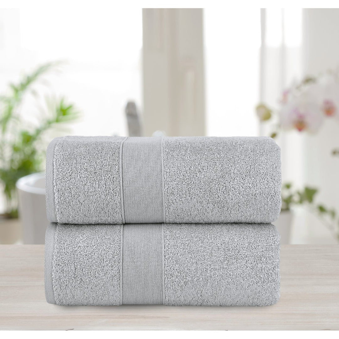 Chic Home Luxurious 2-Piece 100% Pure Turkish Cotton Bath Sheet Towels 30"x68" Woven Dobby Border Design Image 11