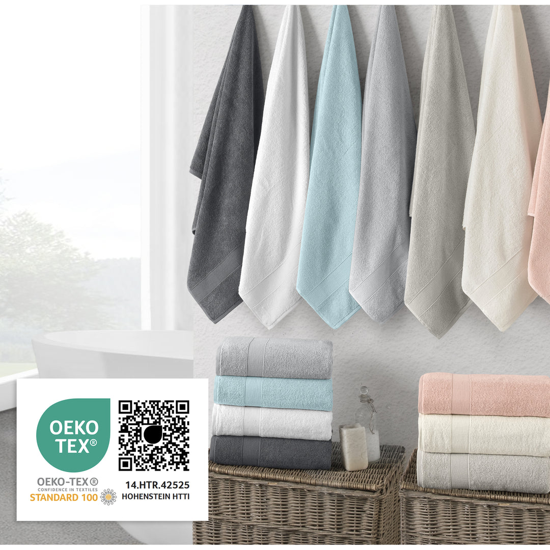 Chic Home Premium 8-Piece 100% Pure Turkish Cotton Towel Set Woven Dobby Border Design Image 5