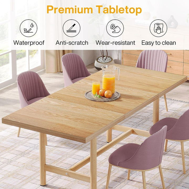 Tribesigns Kitchen Dining Table Wood: 63 Inches Rectangular Dining Room Table for 6, Image 4