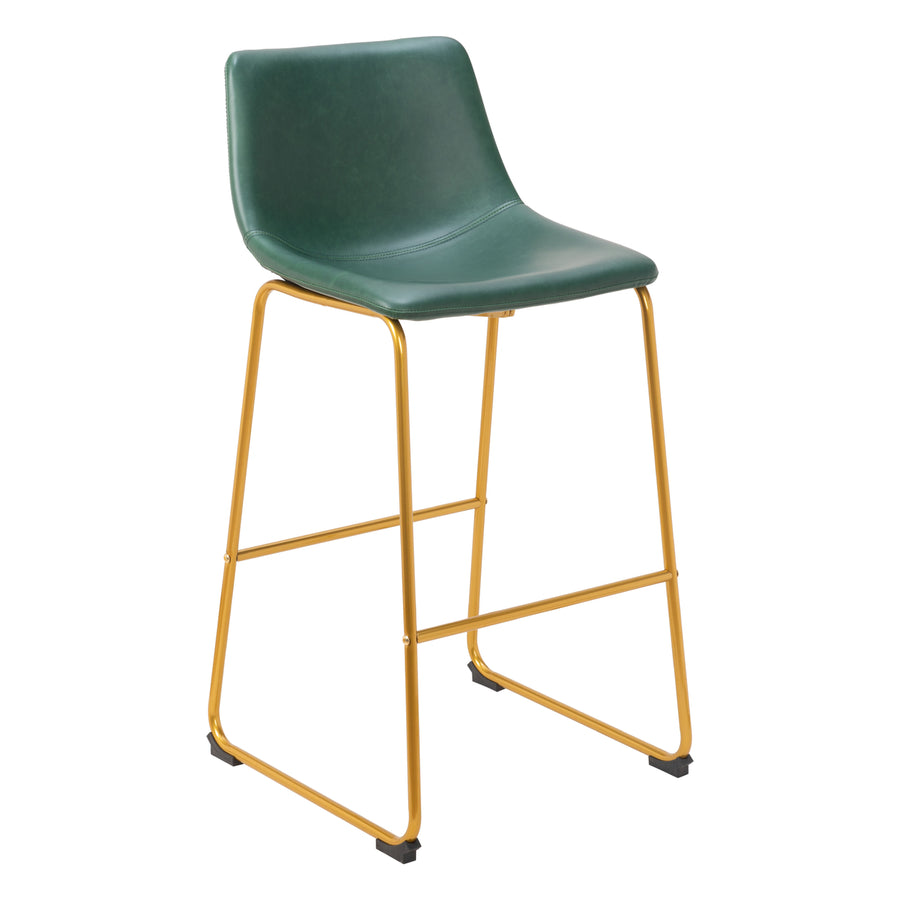 Augusta Barstool (Set of 2) Green and Gold Image 1