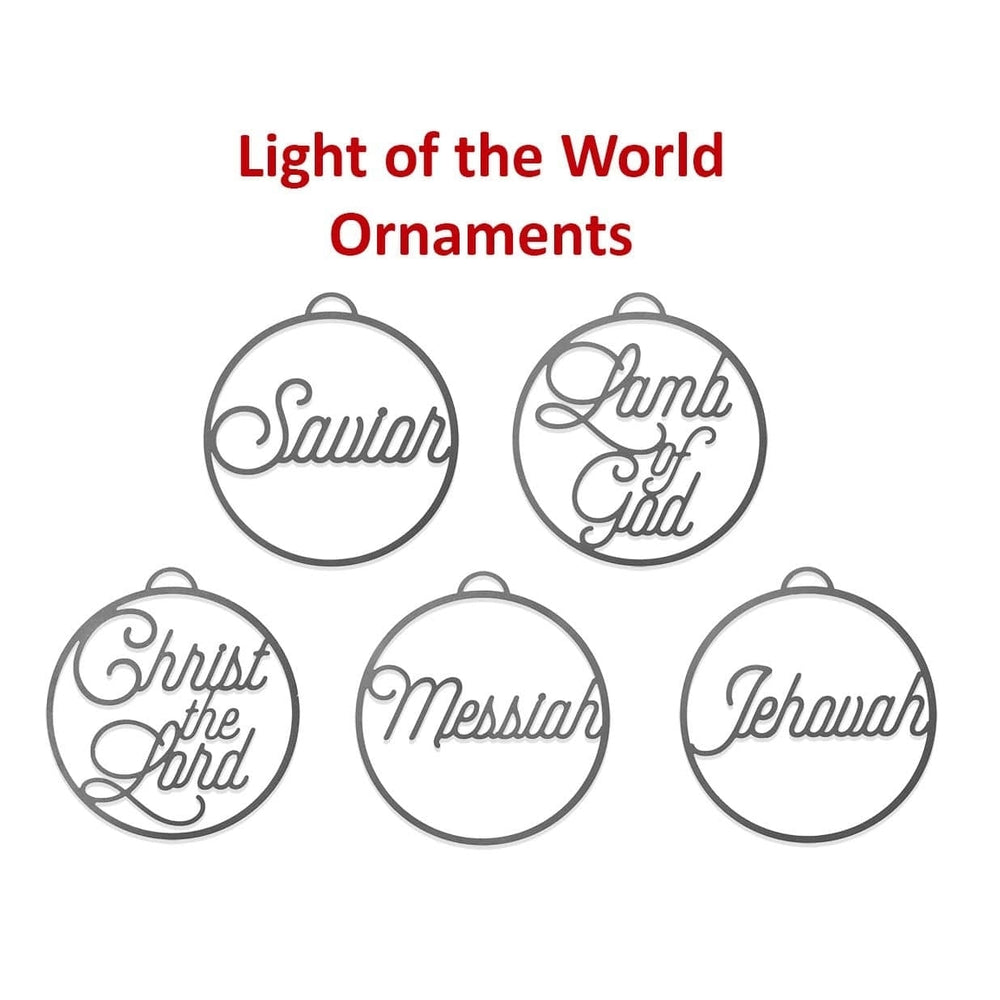Light of the World Ornaments - 5 pack - Metal Christmas Tree Ornaments Image 2
