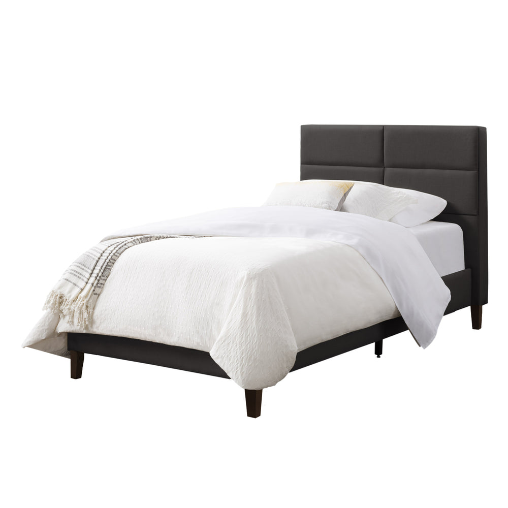 CorLiving Bellevue Upholstered Panel Bed, Twin/Single Image 2
