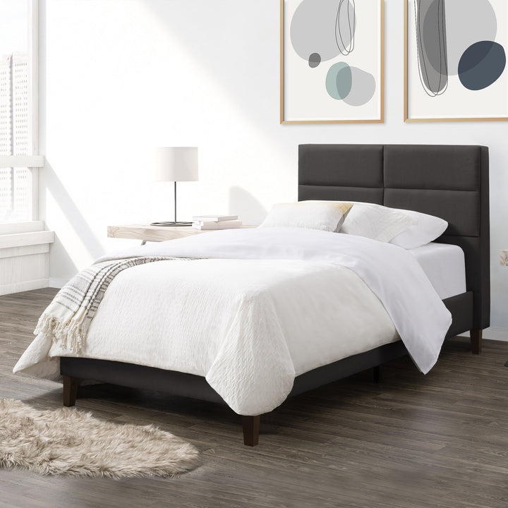 CorLiving Bellevue Upholstered Panel Bed, Twin/Single Image 3