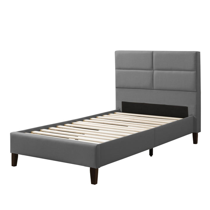 CorLiving Bellevue Upholstered Panel Bed, Twin/Single Image 1