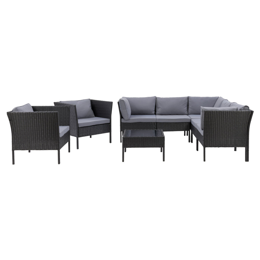 CorLiving Parksville L-Shaped Patio 8pc Sectional Set with 2 Chairs Image 1