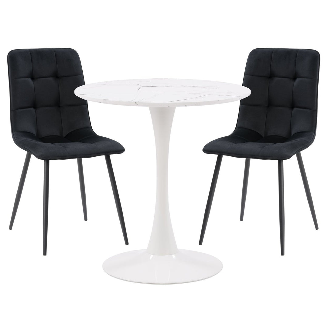 CorLiving Ivo Pedestal Bistro Dining Set with Chairs, 3pc Image 1