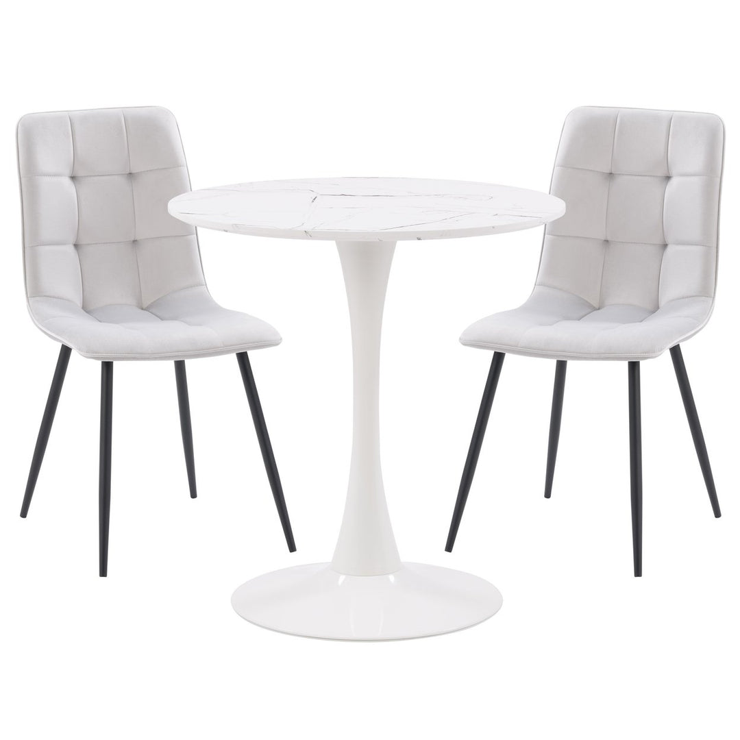 CorLiving Ivo Pedestal Bistro Dining Set with Chairs, 3pc Image 6