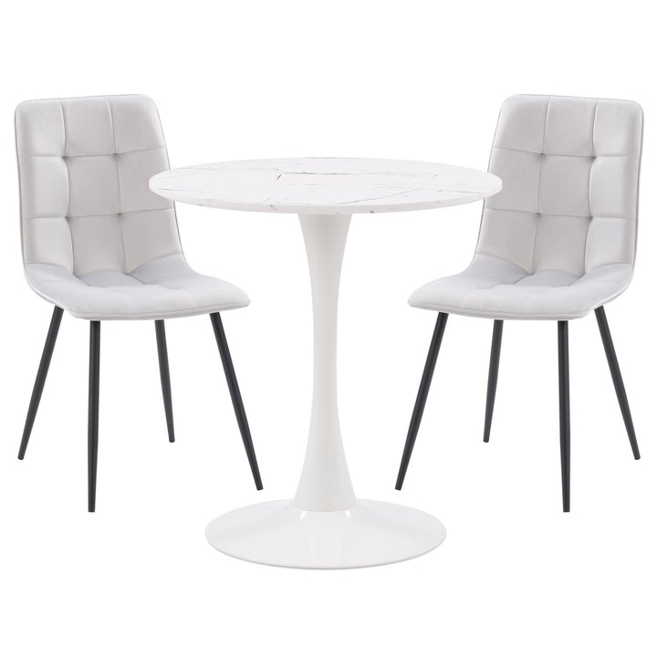 CorLiving Ivo Pedestal Bistro Dining Set with Chairs, 3pc Image 6