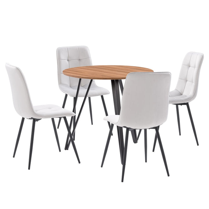 CorLiving Lennox Iron Leg Dining Set with Chairs, 5pc Image 6