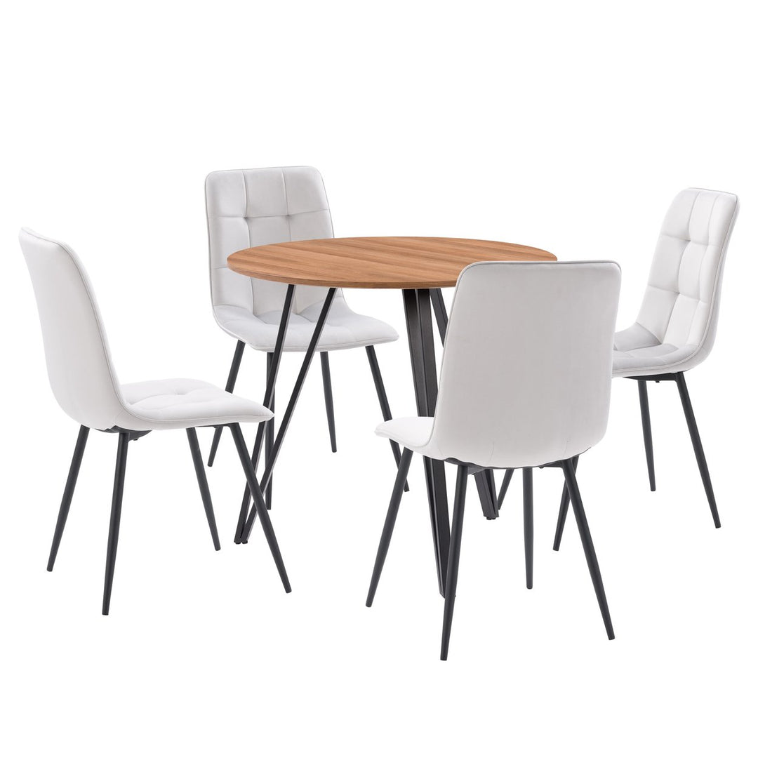 CorLiving Lennox Iron Leg Dining Set with Chairs, 5pc Image 1