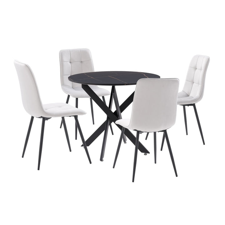 CorLiving Lennox Trestle Leg Dining Set with Chairs, 5pc Image 6