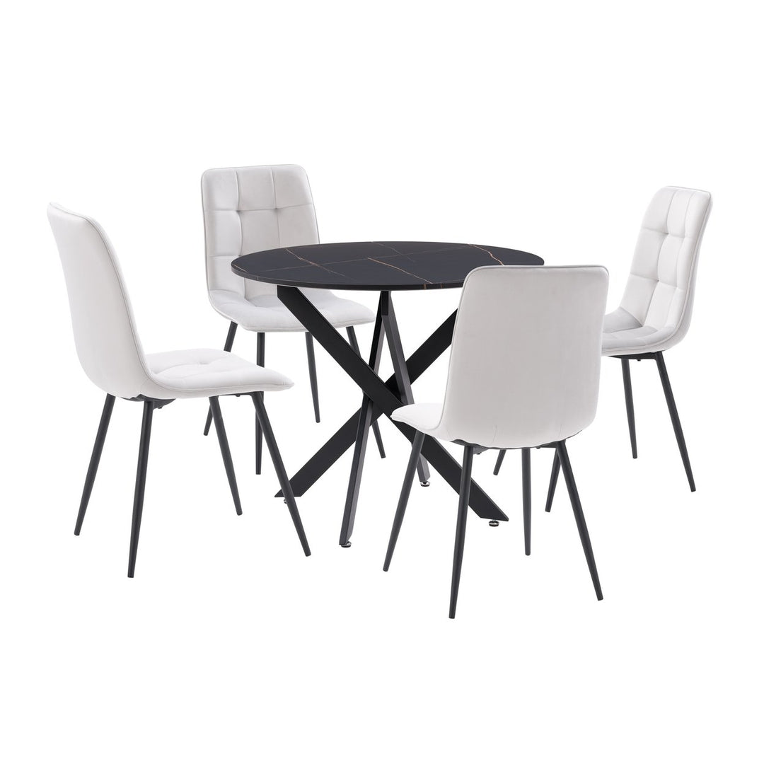 CorLiving Lennox Trestle Leg Dining Set with Chairs, 5pc Image 1