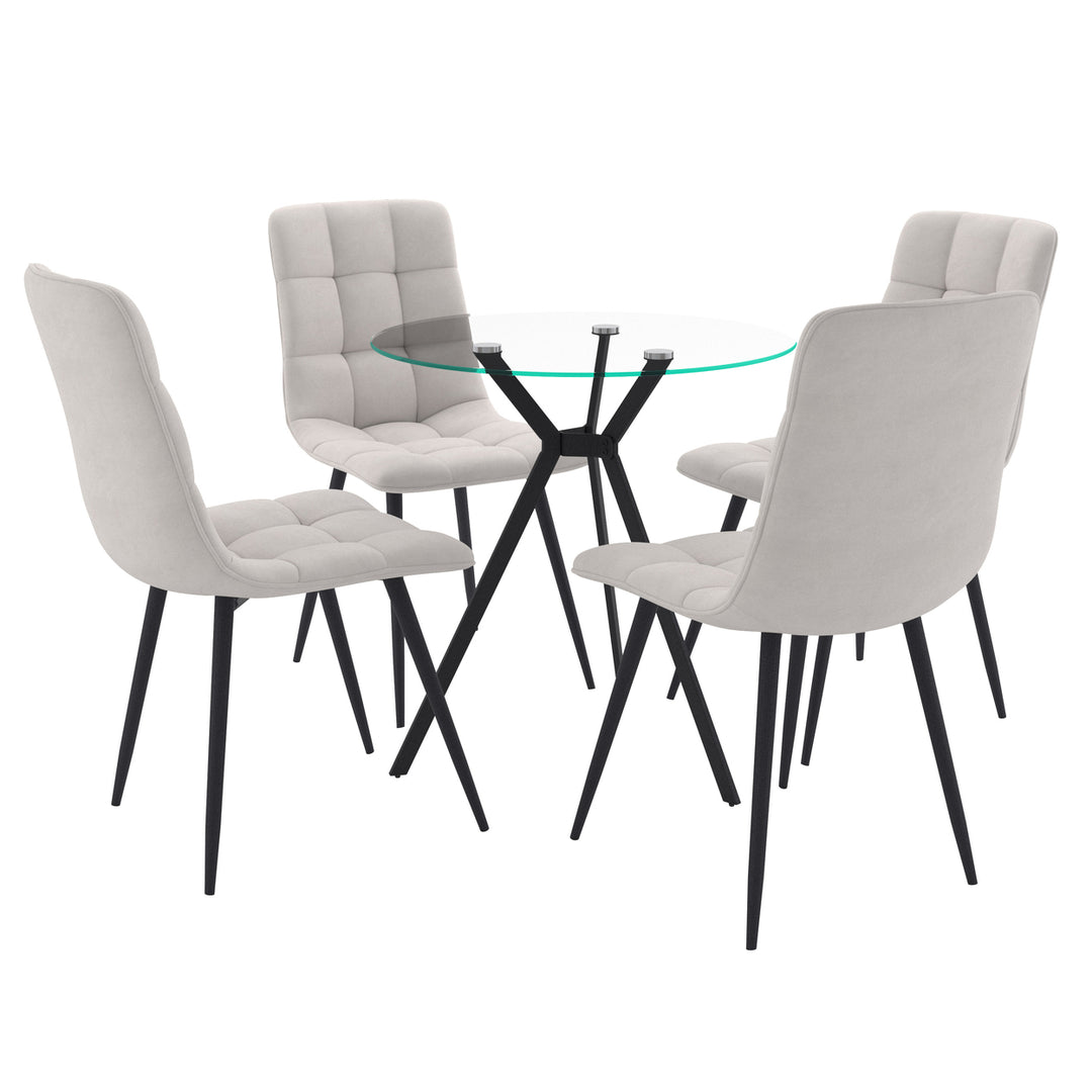 CorLiving Lennox Glass Top Dining Set with Chairs, 5pc Image 6