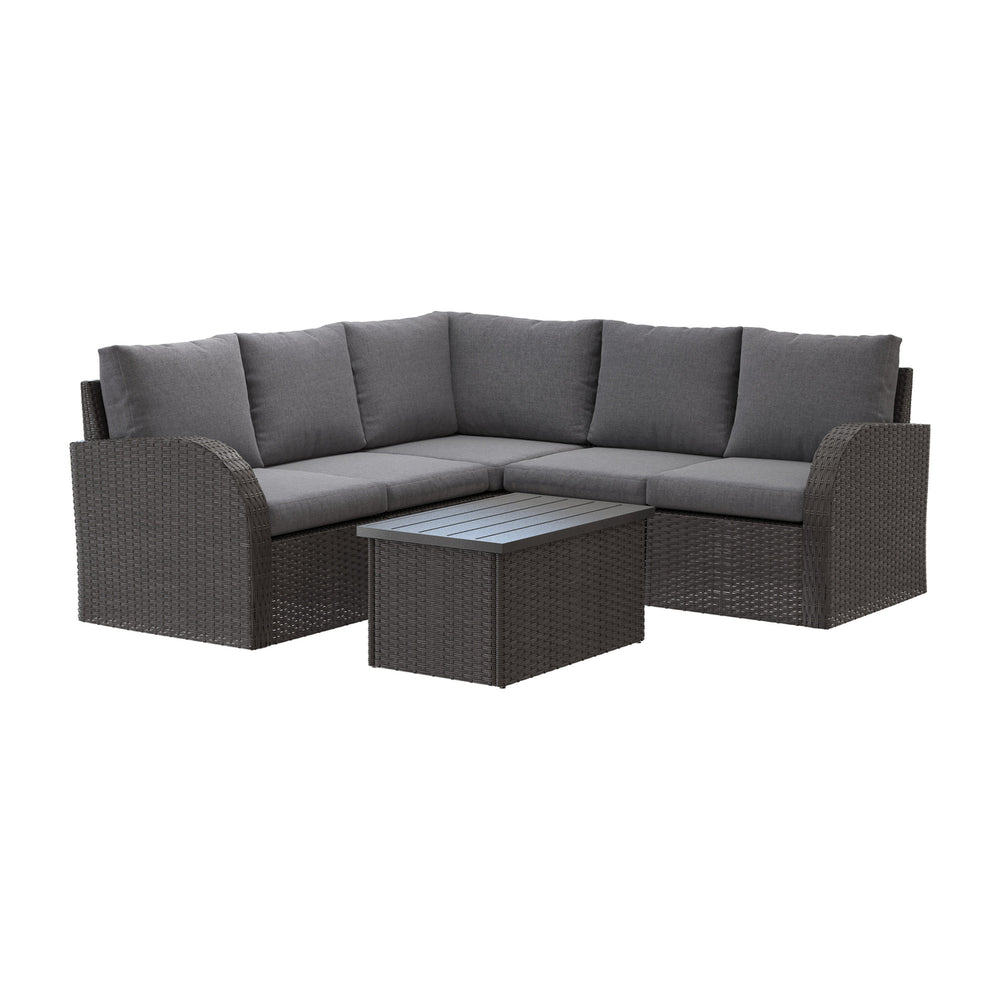 CorLiving Brisbane Outdoor Wicker Sectional Set, 6pc Image 2