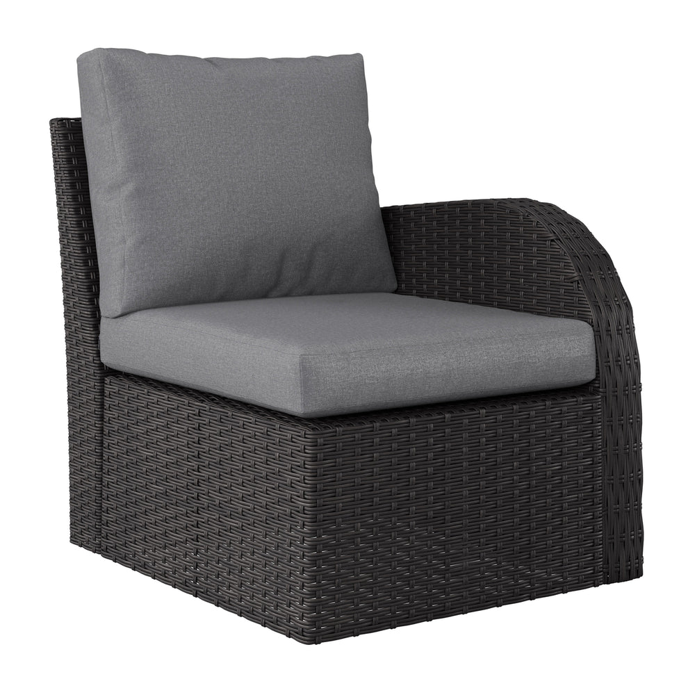 CorLiving Brisbane Outdoor Sectional Chair, Right Arm Image 2