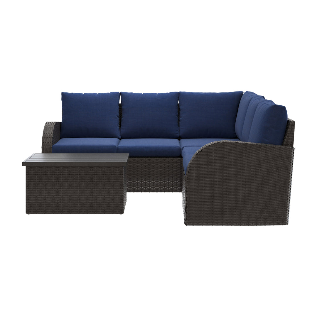 CorLiving Brisbane Outdoor Wicker Sectional Set, 6pc Image 6