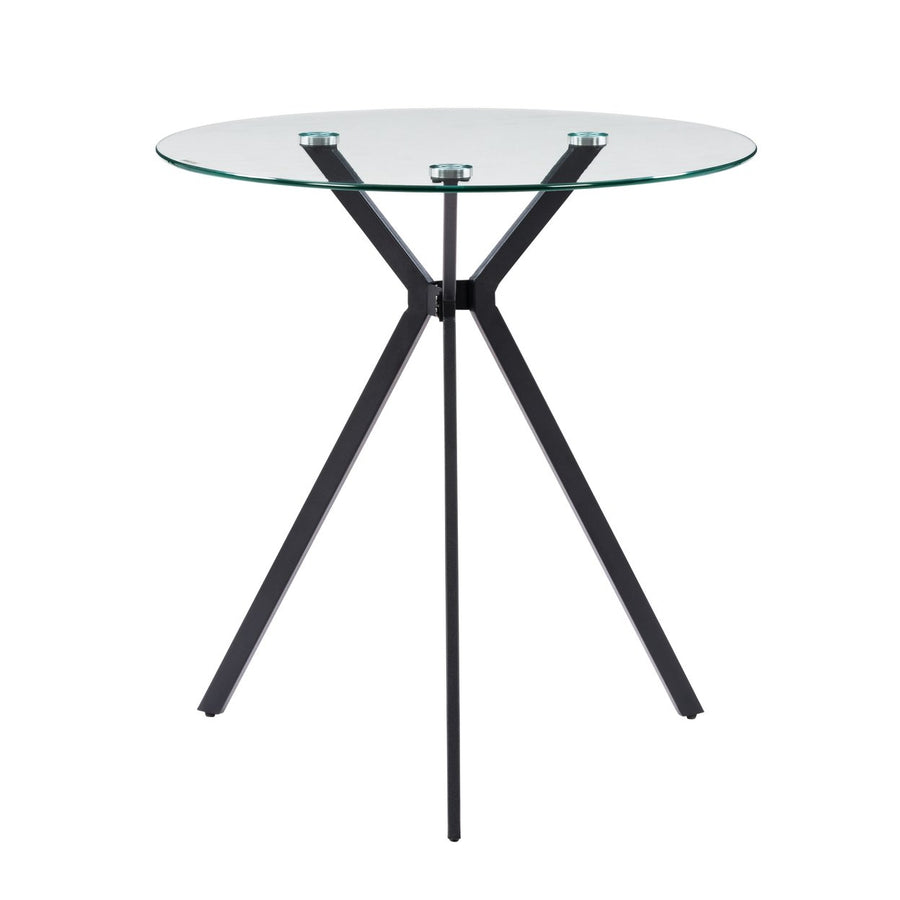 CorLiving Lennox Glass Top Trestle Bistro Table Image 1