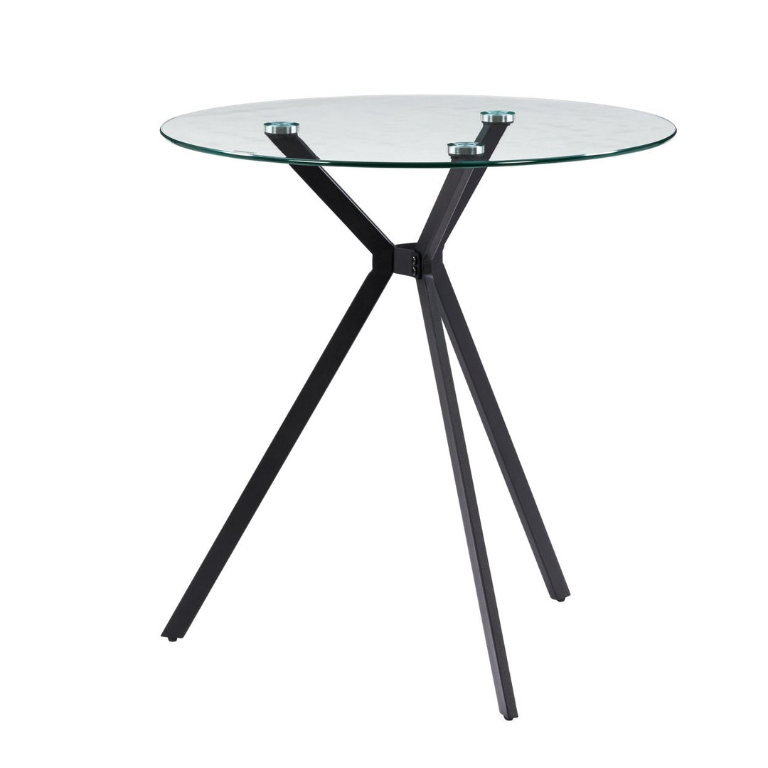 CorLiving Lennox Glass Top Trestle Bistro Table Image 4