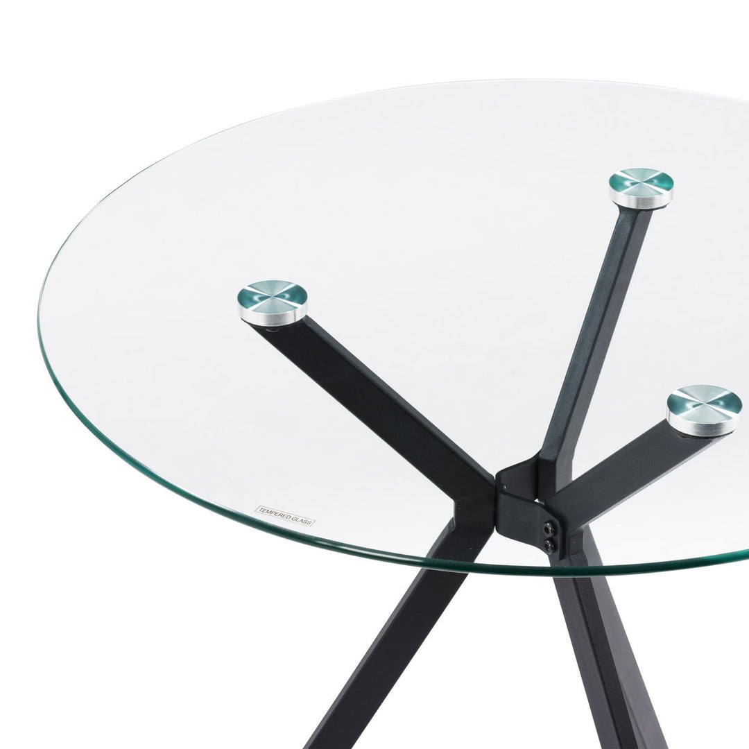CorLiving Lennox Glass Top Trestle Bistro Table Image 7