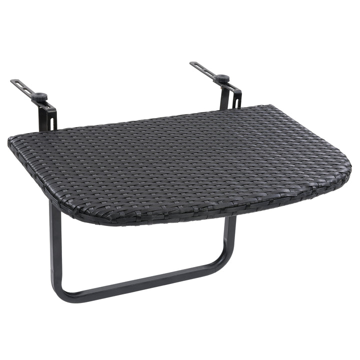 CorLiving Parksville Black Rattan Foldable Balcony Table Image 8