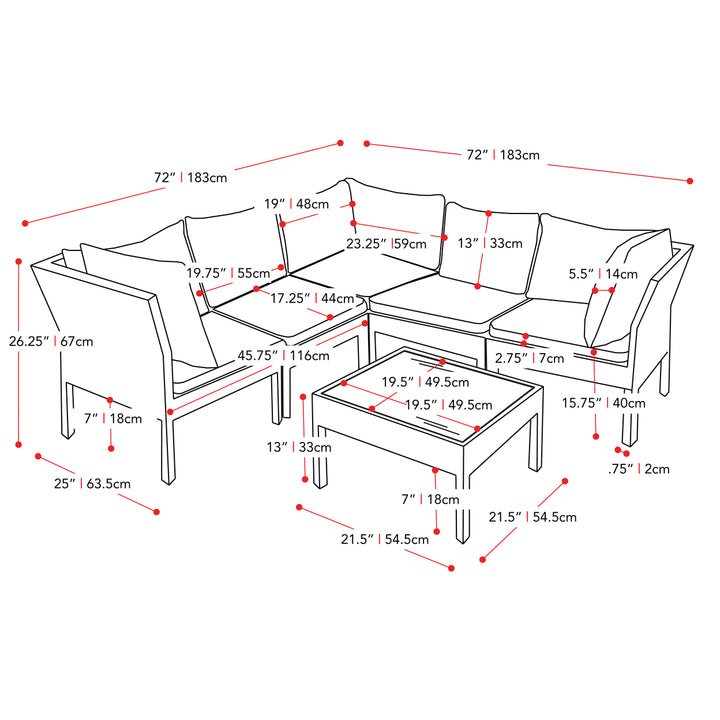 CorLiving Parksville Patio Sectional 6pc Image 4